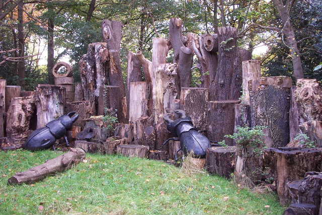 Female and male sculptures in the deadwood amphitheatre, 2004